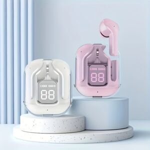 STSEarconnect Wireless Earbuds-Pink, Blue,Balck,White Noise Cancelling with Hifi Stereo Sound, Comfortable Fit, Rechargeable Lithium Polymer Battery, LED Indicator & USB Type-C Charging